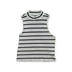 Old Navy Black and White Striped Sleeveless Top